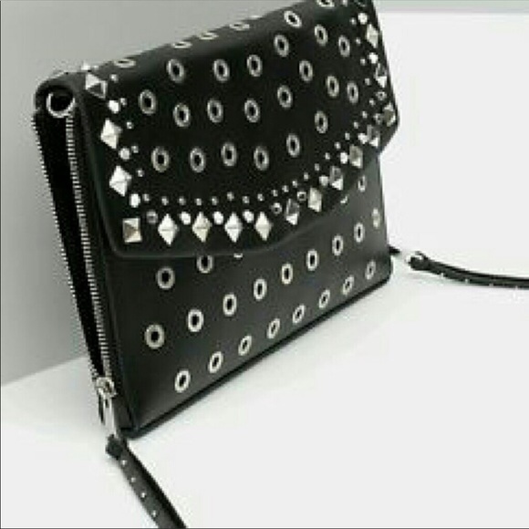 Zara studded purse. May wear as a clutch and strap - Picture 2 of 6